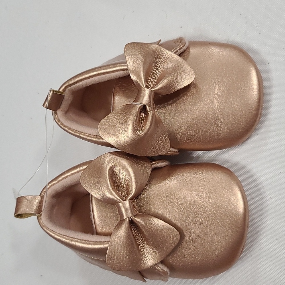NWT Crown & Ivy Infant Girls Black Shoes Sz 3 NWOT Carters Moccasins Rose Sz 3-6 - Picture 2 of 12